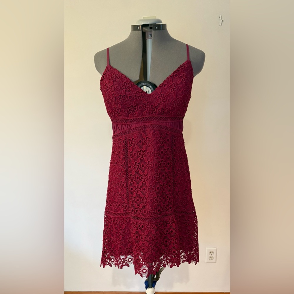 Guess Cranberry Lace Mini Dress